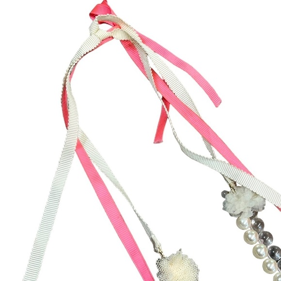 J Crew Stella & Dot Clear Chunky Bead Necklaces Lot of 2 Ribbon - Picture 4 of 11